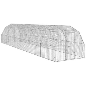vidaXL Chicken Run 2,5x12x2,25 m cinkuotas plienas