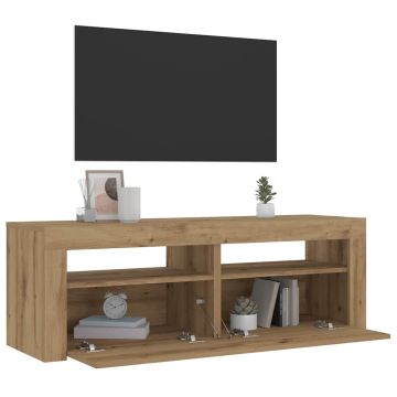 vidaXL Spintelės prie lovos 2 vnt su šviesos diodais Artisan Oak