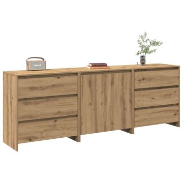 vidaXL 3 dalių indauja Artisan Oak Engineered Wood