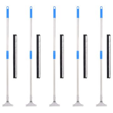 vidaXL Grindų valytuvai, 5vnt., 55x122,5cm, plienas ir guma