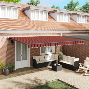 vidaXL Skėtis Audinys su oranžinė ir ruda 500 × 350 cm Poliesteris