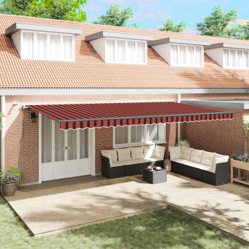 vidaXL Skėtis Audinys su oranžinė ir ruda 600 × 350 cm Poliesteris