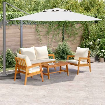 vidaXL Bistro komplektas su pagalve 4 pcs Ruda ir grietinėlė