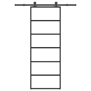 vidaXL Stumdomos durys su įrangos rinkiniu, 76x205cm, ESG ir aliuminis