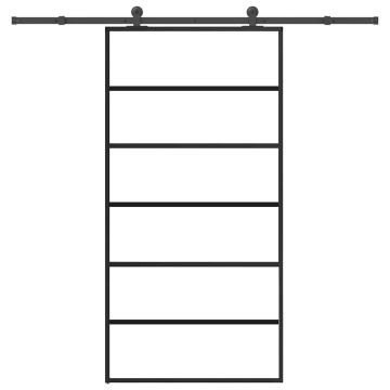 vidaXL Stumdomos durys su įrangos rinkiniu, 102x205cm, ESG/aliuminis