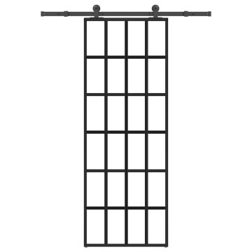 vidaXL Stumdomos durys su įrangos rinkiniu, 76x205cm, ESG ir aliuminis