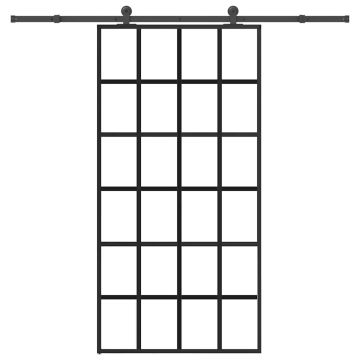 vidaXL Stumdomos durys su įrangos rinkiniu, 102x205cm, ESG/aliuminis