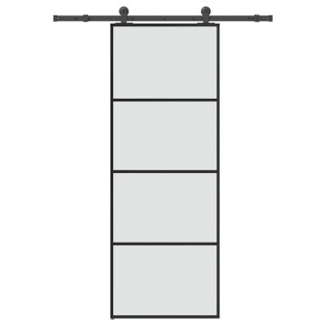 vidaXL Stumdomos durys su įrangos rinkiniu, 76x205cm, ESG ir aliuminis