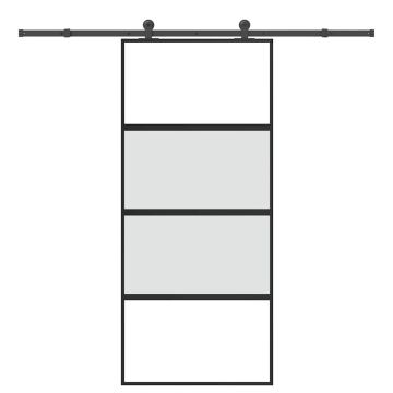vidaXL Stumdomos durys su įrangos rinkiniu, 90x205cm