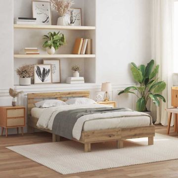 vidaXL Lovos rėmas Amatininkų ąžuolas 120 x 190 cm Apdirbta mediena