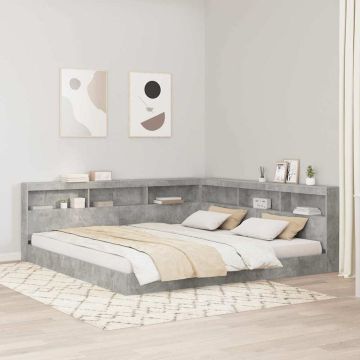 vidaXL Saugojimo galvos atlošas Betono pilka 200 cm Apdirbta mediena