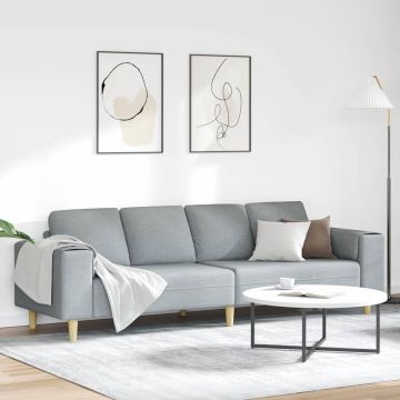 vidaXL Svetainės sofa Šviesiai pilka 250 x 77 x 76 cm Poliesteris