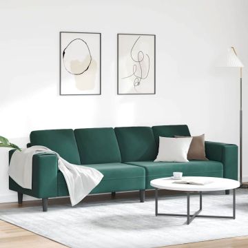 vidaXL Svetainės sofa Tamsiai žalia 250 x 77 x 76 cm