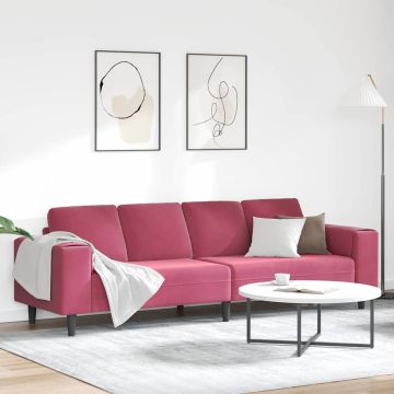 vidaXL Svetainės sofa Vyno raudona 250 x 77 x 76 cm