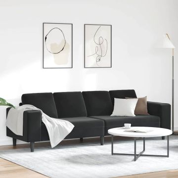 vidaXL Svetainės sofa Juoda 250 x 77 x 76 cm