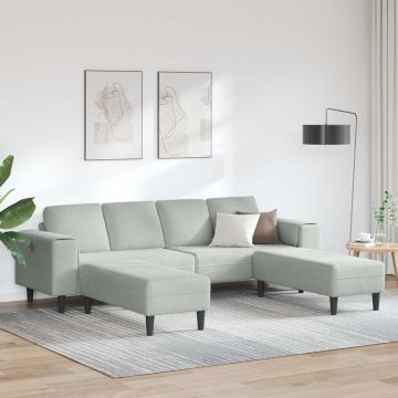 vidaXL Svetainės sofa 3 pcs Šviesiai pilka