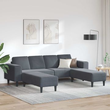 vidaXL Svetainės sofa 3 pcs Tamsiai pilka