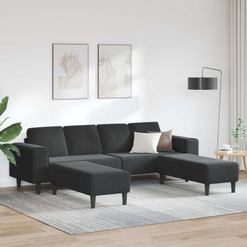 vidaXL Svetainės sofa 3 pcs Juoda