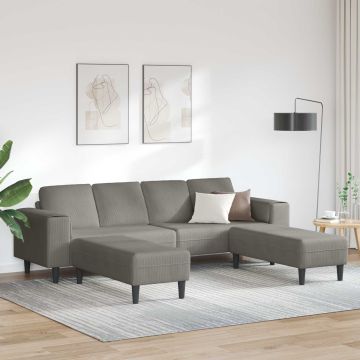 vidaXL Sofa Šviesiai pilka 250 x 188 x 76 cm Kordūrinis audinys