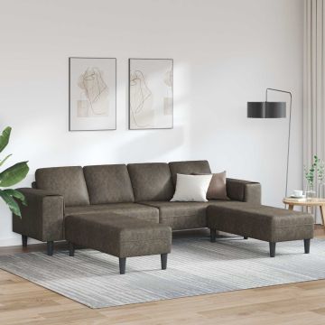 vidaXL Svetainės sofa 3 pcs Tamsiai pilka
