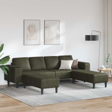 vidaXL Svetainės sofa 3 pcs Armijos Žalia
