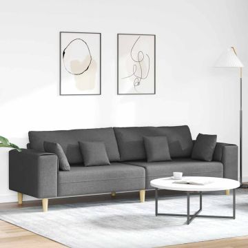 vidaXL Sofa su pagalve Tamsiai pilka 250 x 77 x 76 cm audinys