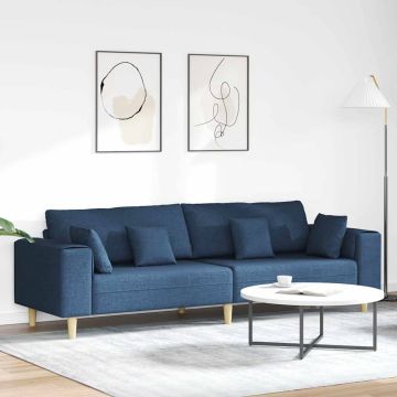 vidaXL Sofa su pagalve Mėlyna 250 x 77 x 76 cm audinys
