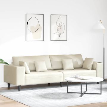 vidaXL Sofa su pagalve Kreminė 250 x 77 x 76 cm Aksomas