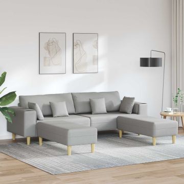 vidaXL Sofa su pagalve 3 pcs Debesų pilka audinys