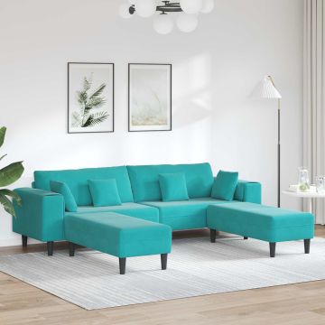 vidaXL Sofa su pagalve 3 pcs Turkio Aksomas