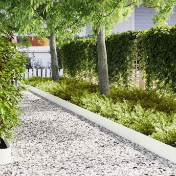 vidaXL Vejo kraštas 50 pcs Balta 100 x 0.05 x 20 cm