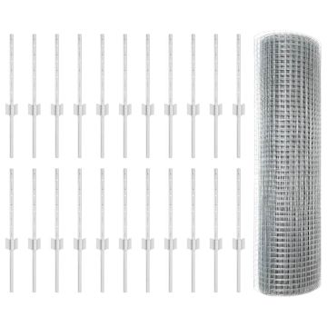 vidaXL Tvora su stulpais Sidabro 0,4 x 50 m Plienas