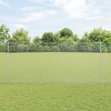 vidaXL Tvora su stulpais Pilka 1,4 x 25 m Plienas ir PVC