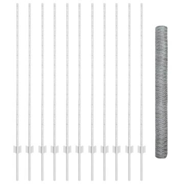 vidaXL Tvora su stulpais Sidabro 1,4 x 25 m Plienas