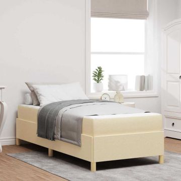 vidaXL Lovos rėmas su čiužiniu Kreminė 90 x 200 cm audinys