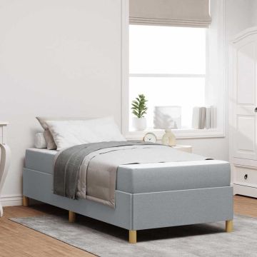 vidaXL Lovos rėmas su čiužiniu Šviesiai pilka 100 x 200 cm audinys