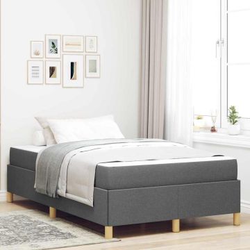vidaXL Lovos rėmas su čiužiniu Tamsiai pilka 120 x 200 cm audinys