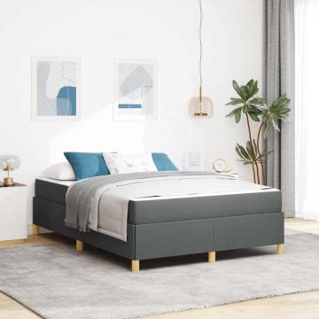 vidaXL Lovos rėmas su čiužiniu Tamsiai pilka 140 x 200 cm audinys