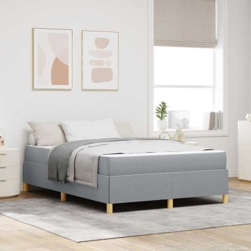 vidaXL Lovos rėmas su čiužiniu Šviesiai pilka 160 x 200 cm audinys