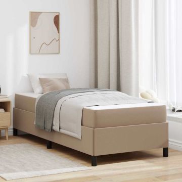 vidaXL Lovos rėmas su čiužiniu Kapučino 90 x 190 cm audinys