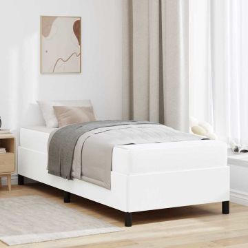 vidaXL Lovos rėmas su čiužiniu Balta 90 x 200 cm audinys