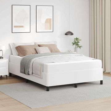 vidaXL Lovos rėmas su čiužiniu Balta 140 x 190 cm audinys