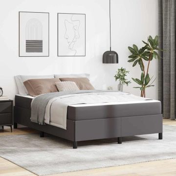 vidaXL Lovos rėmas su čiužiniu Pilka 160 x 200 cm audinys