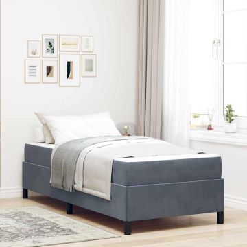vidaXL Lovos rėmas su čiužiniu Tamsiai pilka 80 x 200 cm audinys