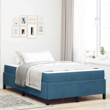 vidaXL Lovos rėmas su čiužiniu Tamsiai mėlyna 120 x 190 cm audinys