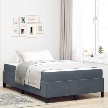 vidaXL Lovos rėmas su čiužiniu Tamsiai pilka 120 x 200 cm audinys