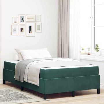 vidaXL Lovos rėmas su čiužiniu Tamsiai žalia 120 x 200 cm audinys
