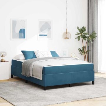 vidaXL Lovos rėmas su čiužiniu Tamsiai mėlyna 140 x 200 cm audinys