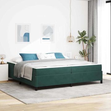 vidaXL Lovos rėmas su čiužiniu Tamsiai žalia 200 x 200 cm audinys