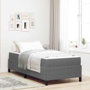 vidaXL Lovos rėmas su čiužiniu Šviesiai pilka 90 x 190 cm audinys